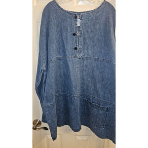 East Bay Mercantile Long Sleeve Denim Tunic Shirt Size XL